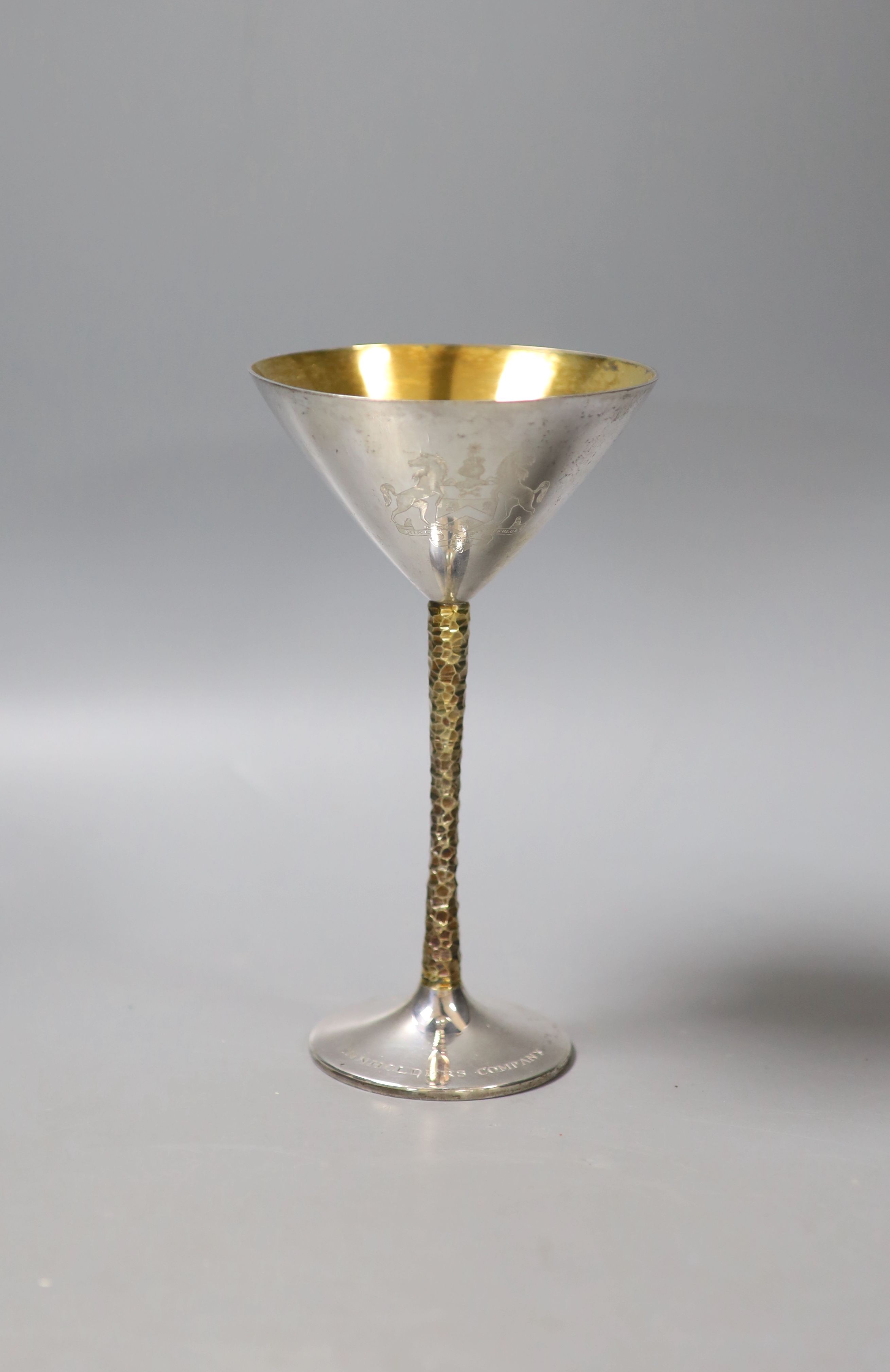 A modern silver champagne coup, by Stuart Devlin, London, 1979, engraved with name and Innholders Company, London, 1979, height 17.9cm, 6.5oz.
